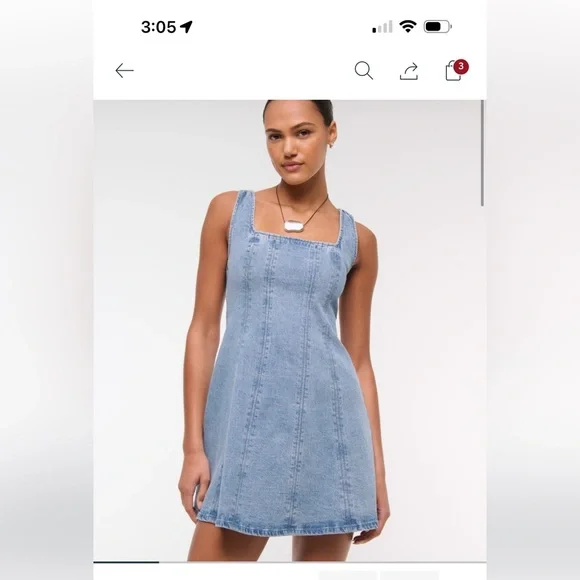 Abercrombie & Fitch Blue Denim Mini Dress - Picture 1 of 5